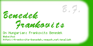 benedek frankovits business card